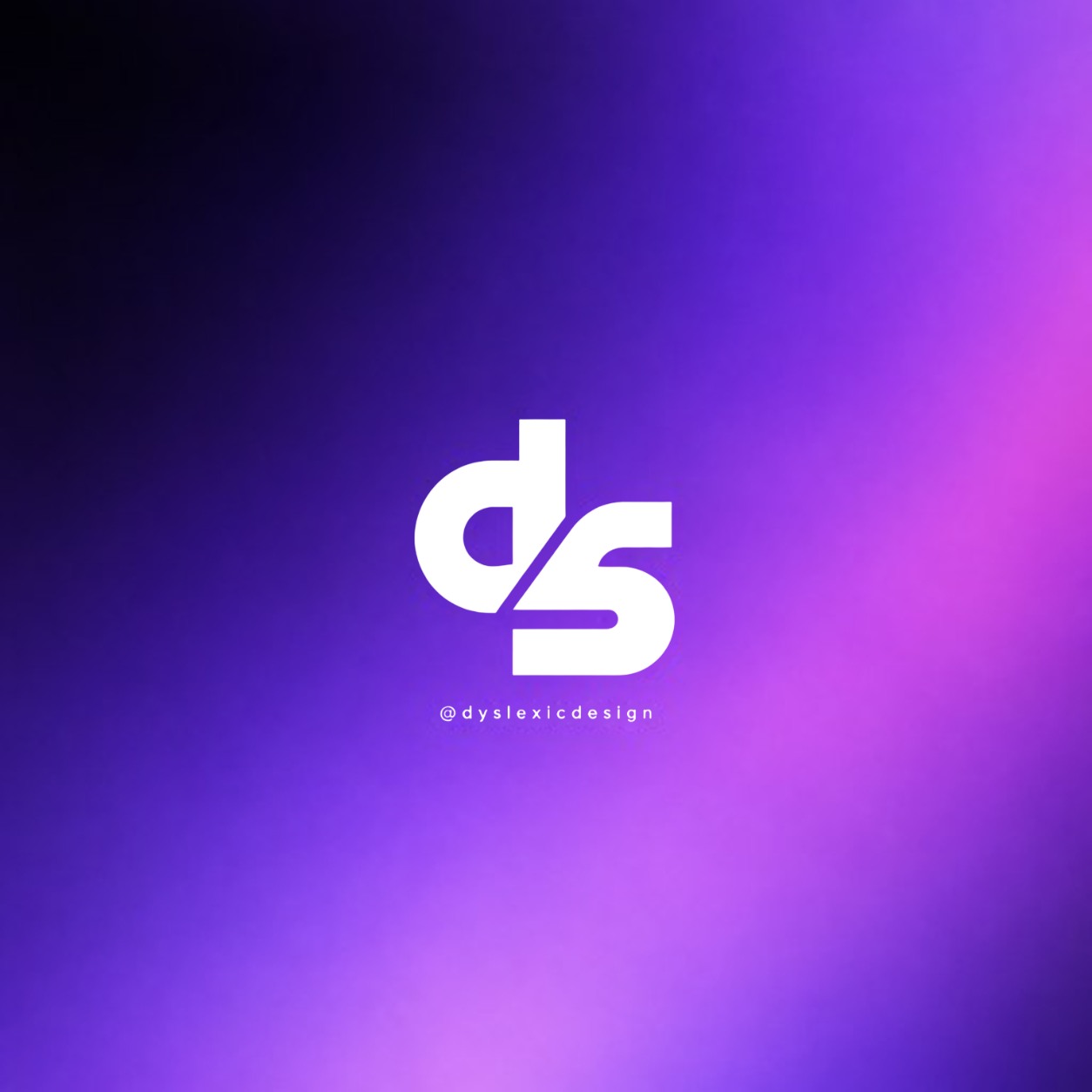 Dyslexic Design logo on a violet gradient